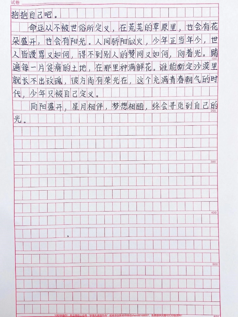 这篇作文好绝《向阳盛开》既然无法逆风翻盘那么请一定向阳盛开#作文 #抖音图文来了.pdf_第2页