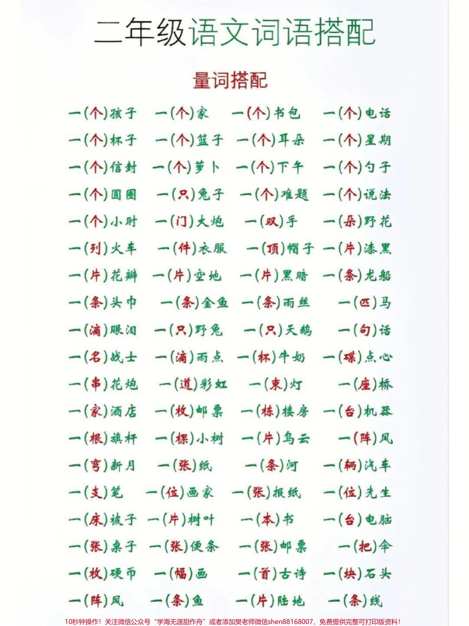 二年级语文词语搭配归类#家长收藏孩子受益 #学习 #小学知识点归纳 #知识点总结.pdf_第1页