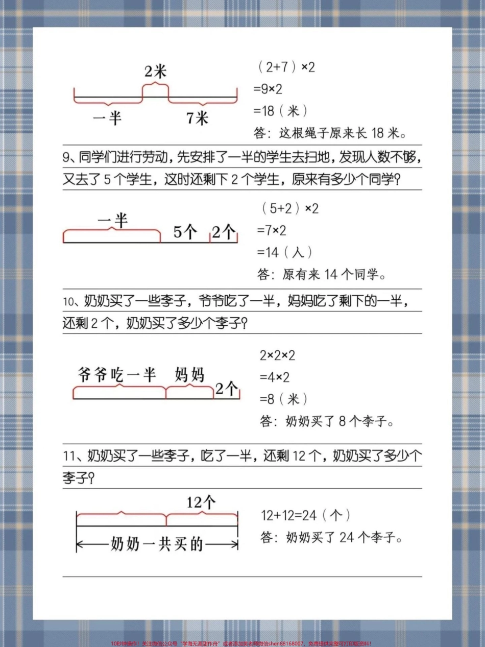 三年级数学必考点一半问题可以收藏打印给孩子做#小学数学 #数学思维 #期末复习.pdf_第3页