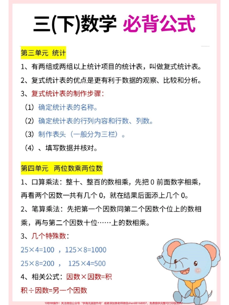 三年级下册数学必背知识点和公式大全#小学数学 #学习 #教育 #数学思维 #每天学习一点点.pdf_第3页