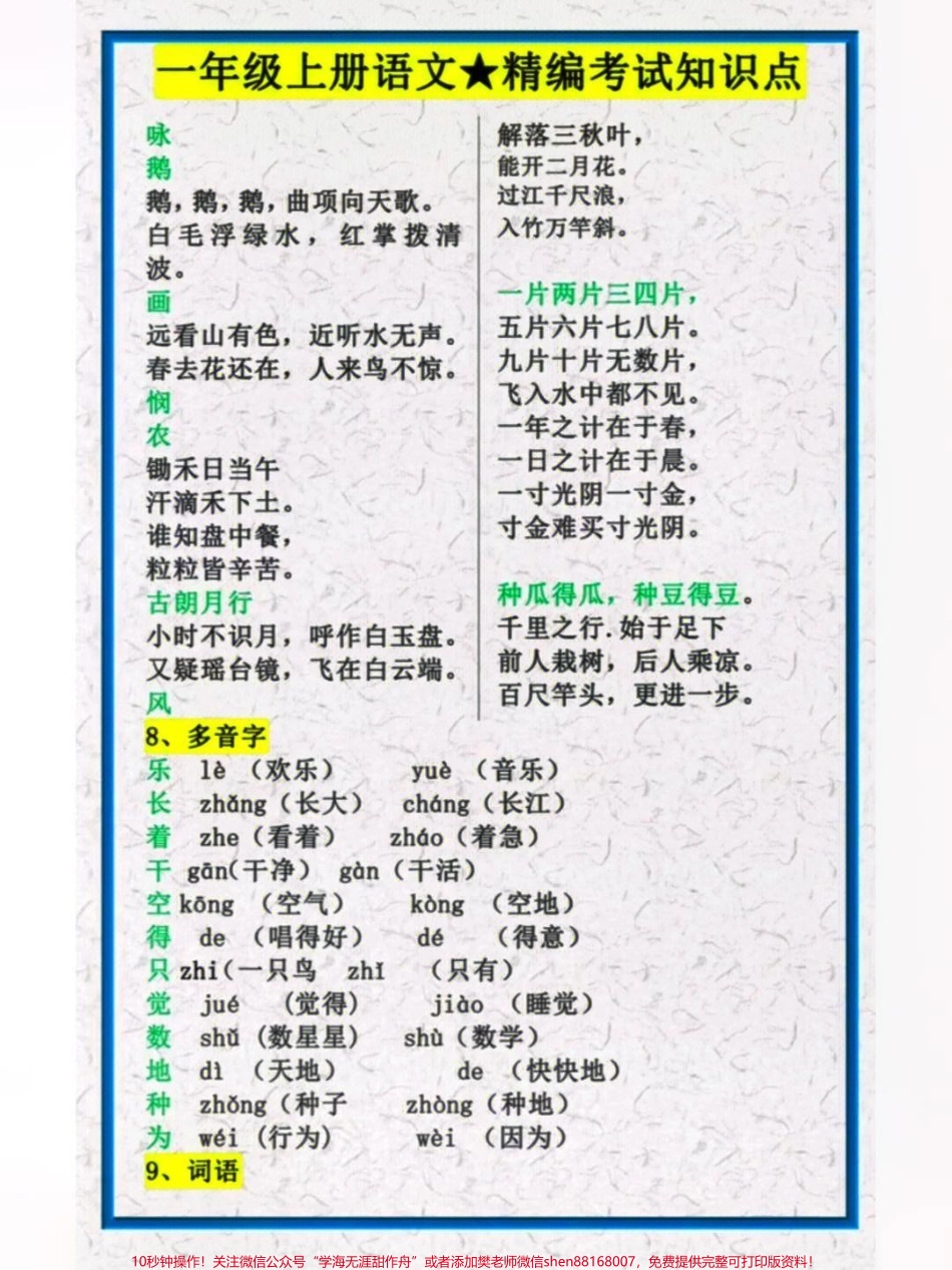 一年级上册语文必考知识点汇总整理#干货分享 #知识点总结 #每天学习一点点.pdf_第3页