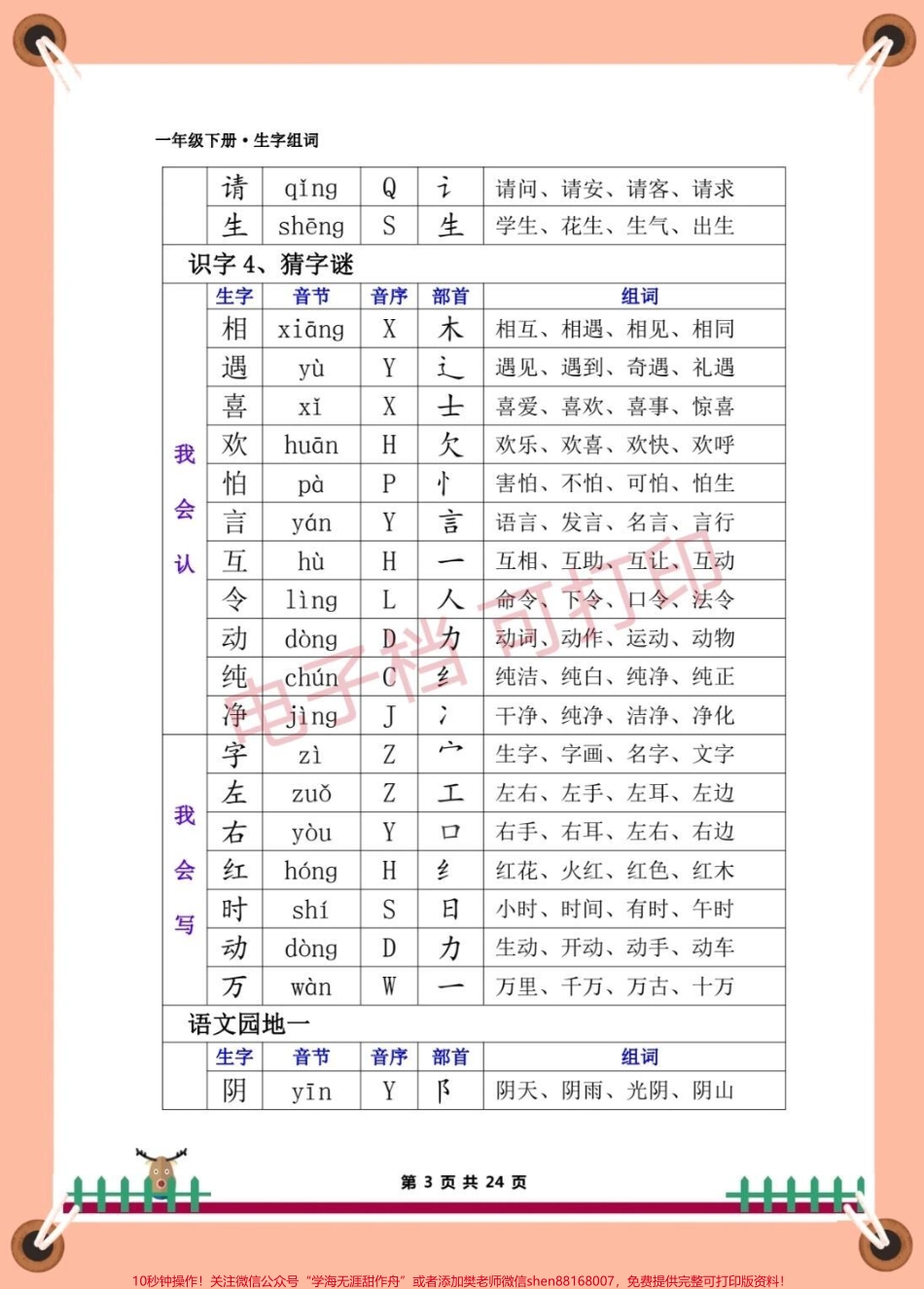 一年级语文下册#知识分享 #育儿 #一年级语文下册 #一年级语文下册生字.pdf_第3页