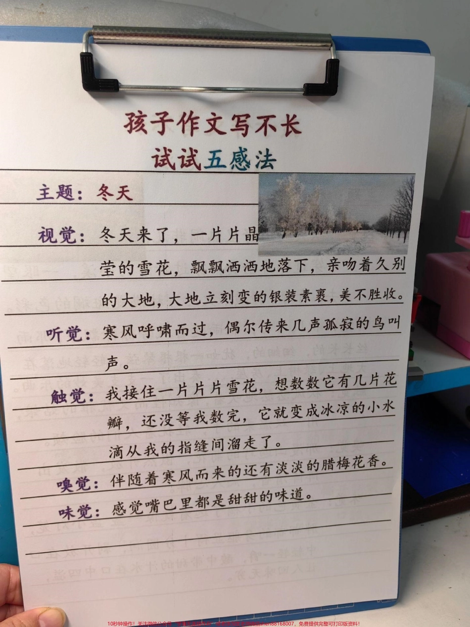 作文写不长就用五感法五感法写作文！#语文 #作文范文 #晨读 #晨读打卡 #每天学习一点点.pdf_第1页