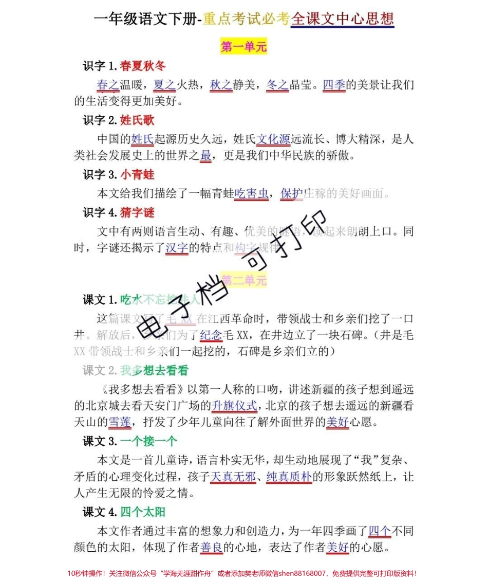 #一年级语文#必考考点#家长收藏孩子受益 #一年级 #一年级语文 #育儿 #一年级语文下册 一年级语文下册必考重点家长们快下载预习起来吧.pdf_第2页