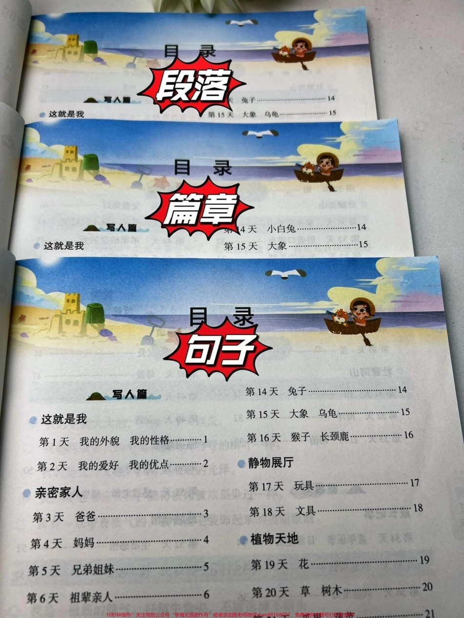 60天优美句段篇积累一套3本从句子、到段落、到篇章分别从写人、写物、写景、叙事等六大主题来积累写作素材#作文素材 #好书分享 #优美句子.pdf_第2页