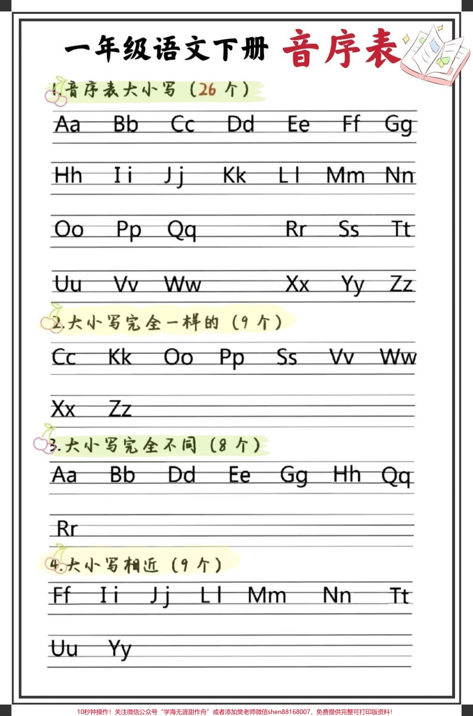音序表+音序专项练习#一年级语文下册 #音序表 #音序表大小写 #音序书写 #音序练习.pdf_第1页