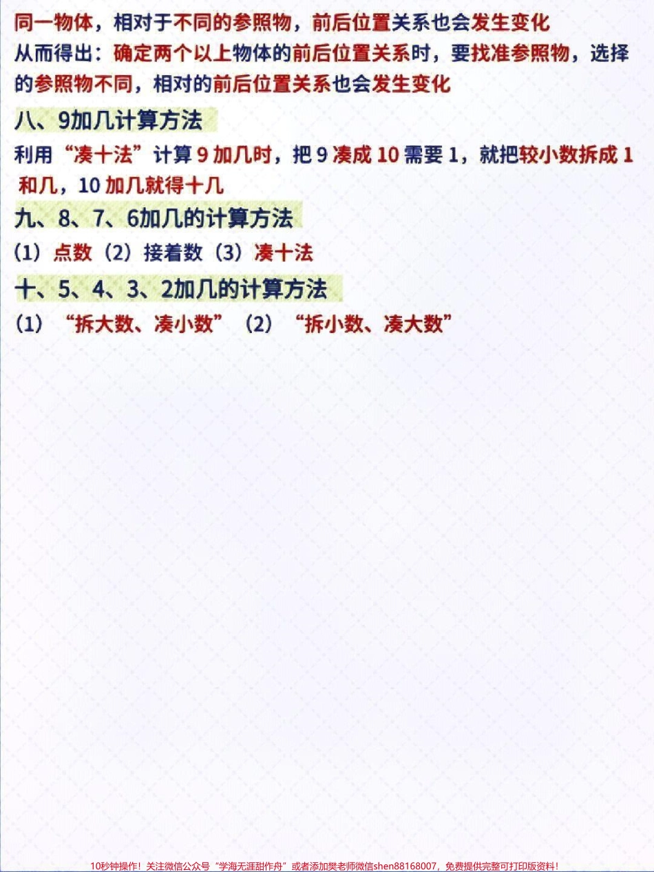 一年级上册数学必考知识点大全#家长收藏孩子受益 #学习 #知识点总结 #一年级数学.pdf_第3页