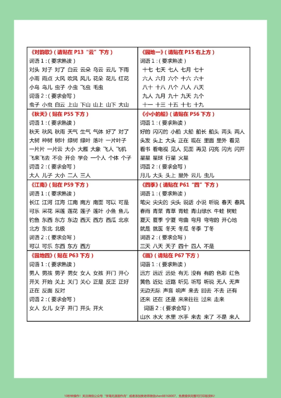 #每天学习一点点 #知识点总结 #一年级语文 家长为孩子保存学习可打印#开学季 #新学期新开始.pdf_第3页