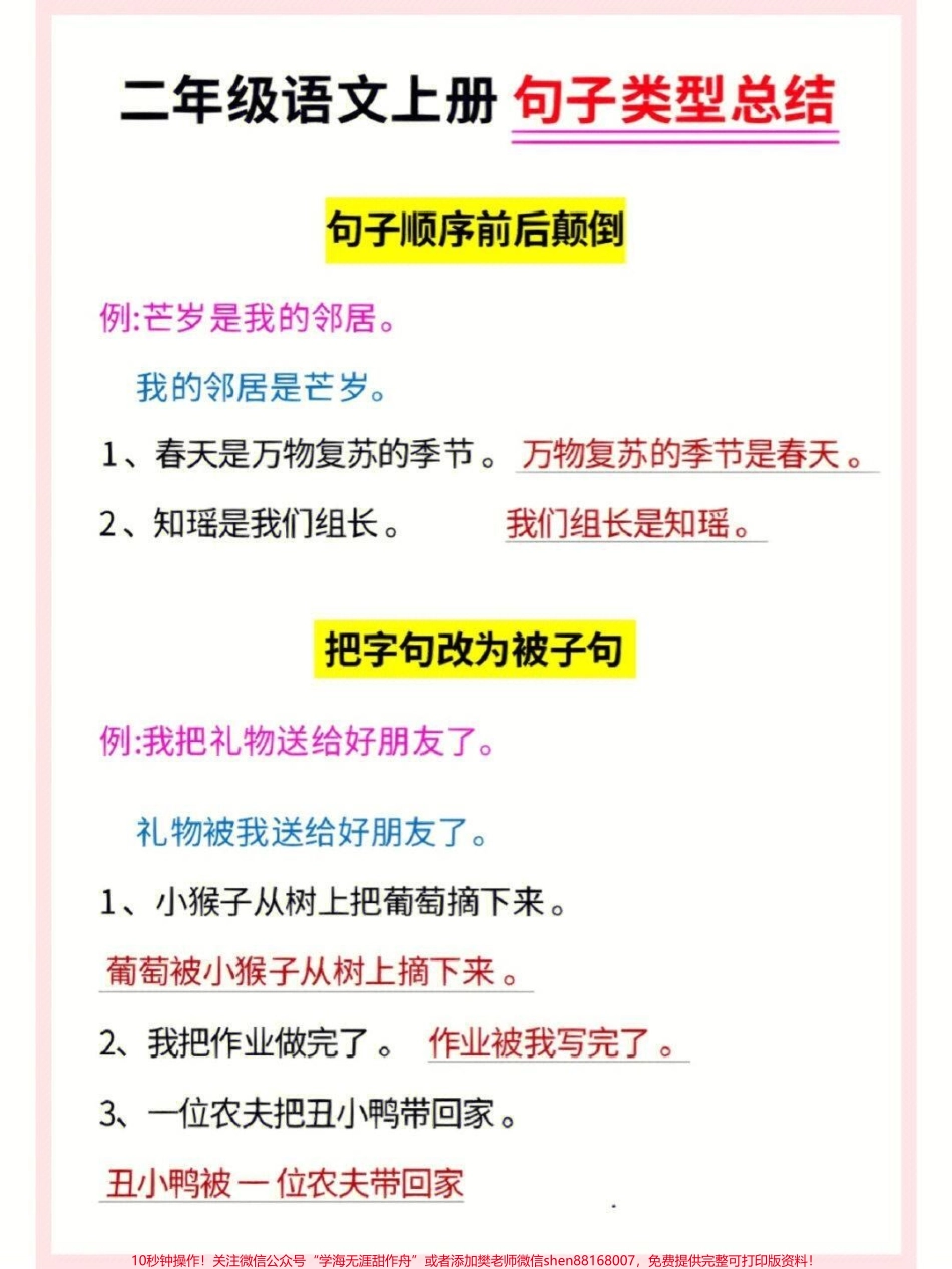 二年级语文上册句子类型总结#知识点总结 #小学知识点归纳 #学习 #二年级仿写句子.pdf_第2页