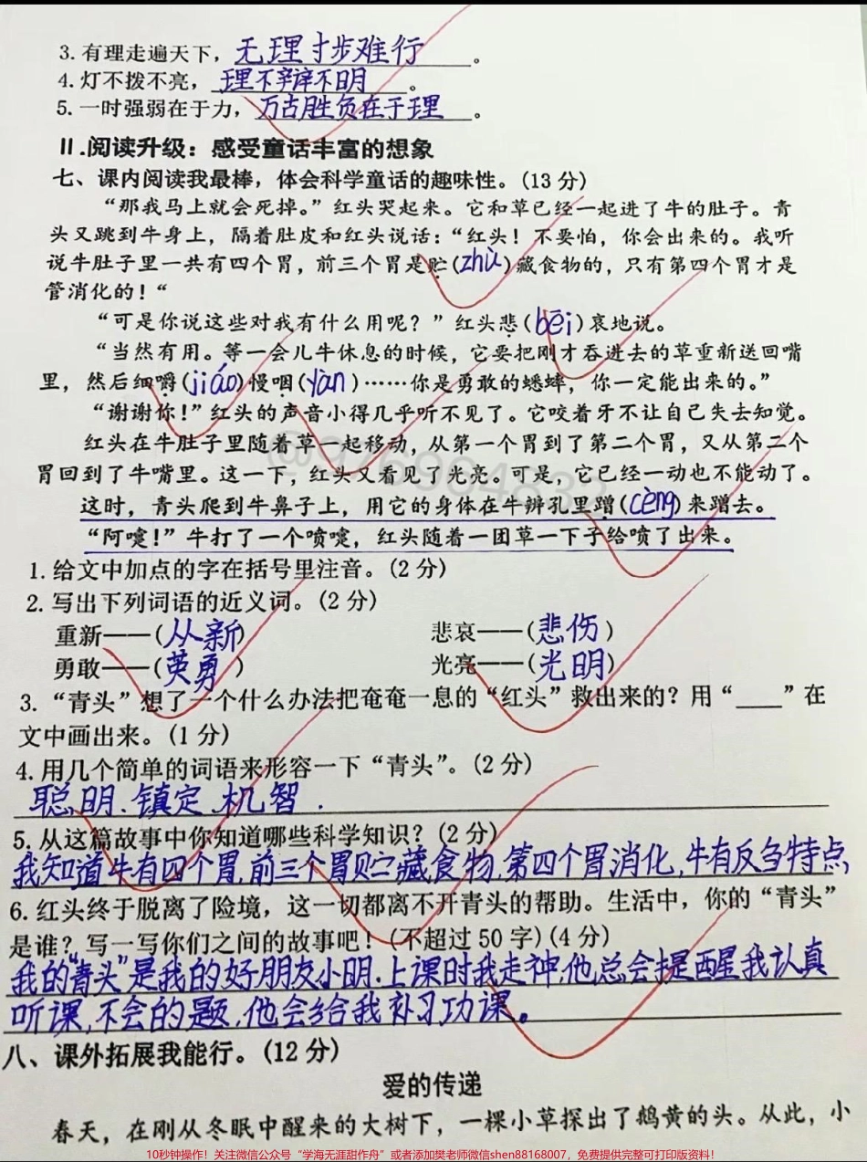 三年级上册语文第三单元检测卷#三年级 #三年级上册语文 #必考考点 #小学语文 #知识点总结.pdf_第3页