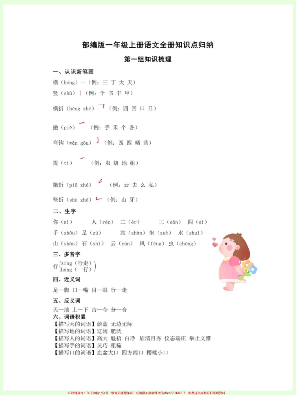 小学一年级上册语文知识点#一年级语文上册 #语文填空 #识字 #生字词 #拼音.pdf_第2页