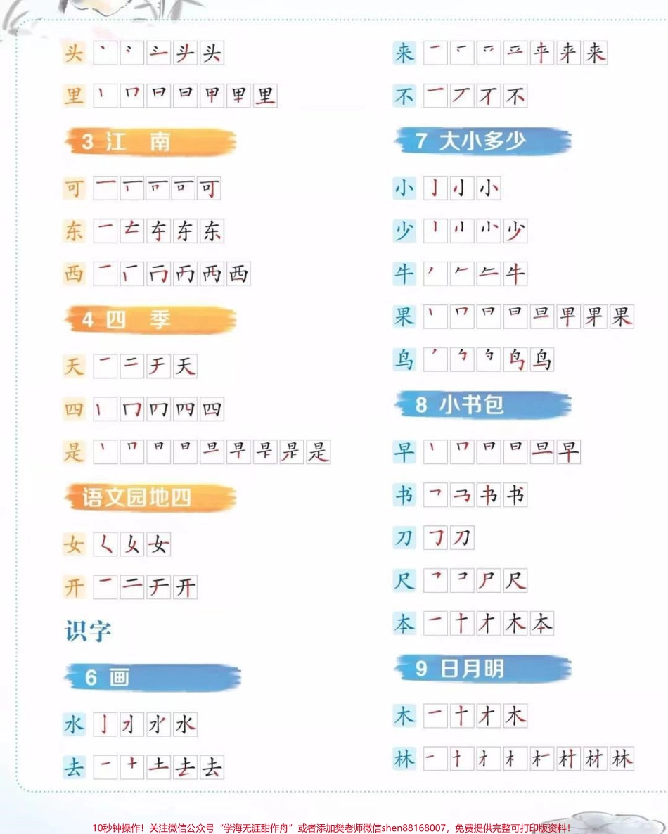 一年级上册语文全册生字笔画笔顺汇总#家长收藏孩子受益 #教育 #知识点总结 #期末复习 #学习.pdf_第2页