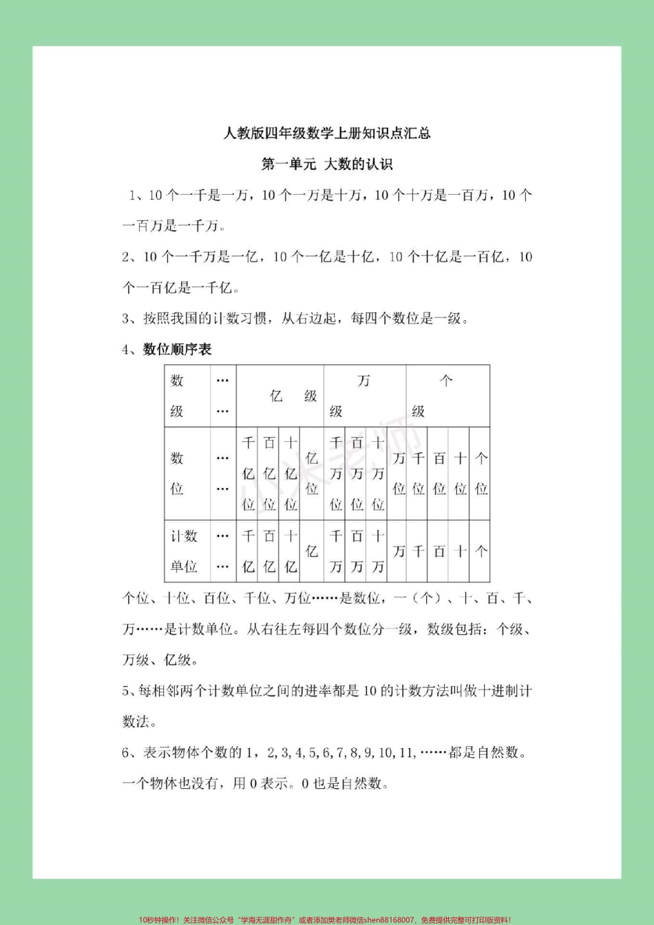 #家长收藏孩子受益 #暑假 #四年级上册数学 九月份上四年级的小朋友暑假预习必备家长为孩子保存.pdf_第2页