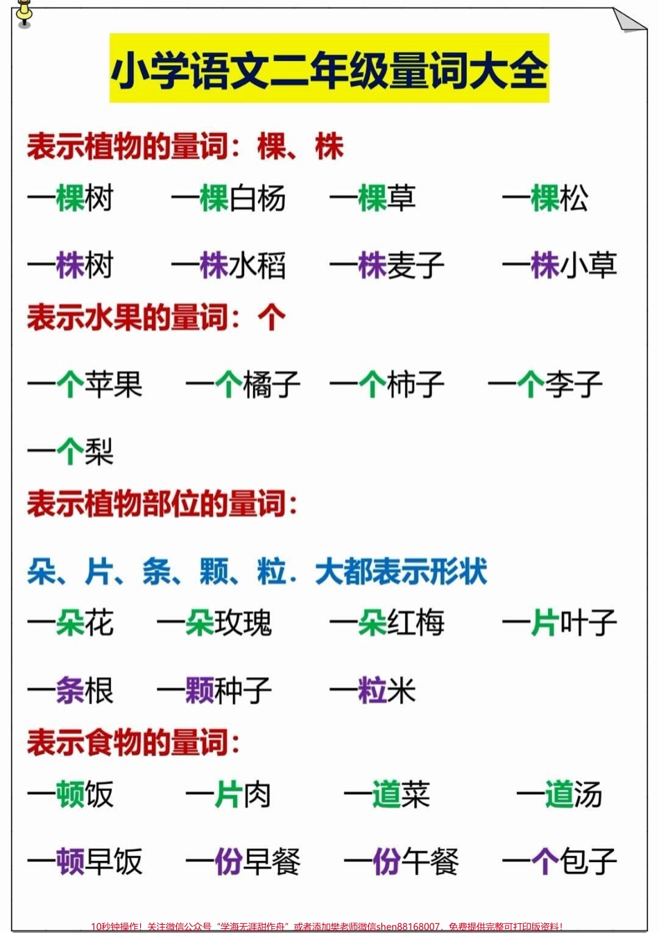 二年级量词#二年级语文#必考考点#量词 #知识推荐官 #学习资料 必考题易错题@抖音小助手 @抖音热点宝 @抖音创作者中心.pdf_第1页