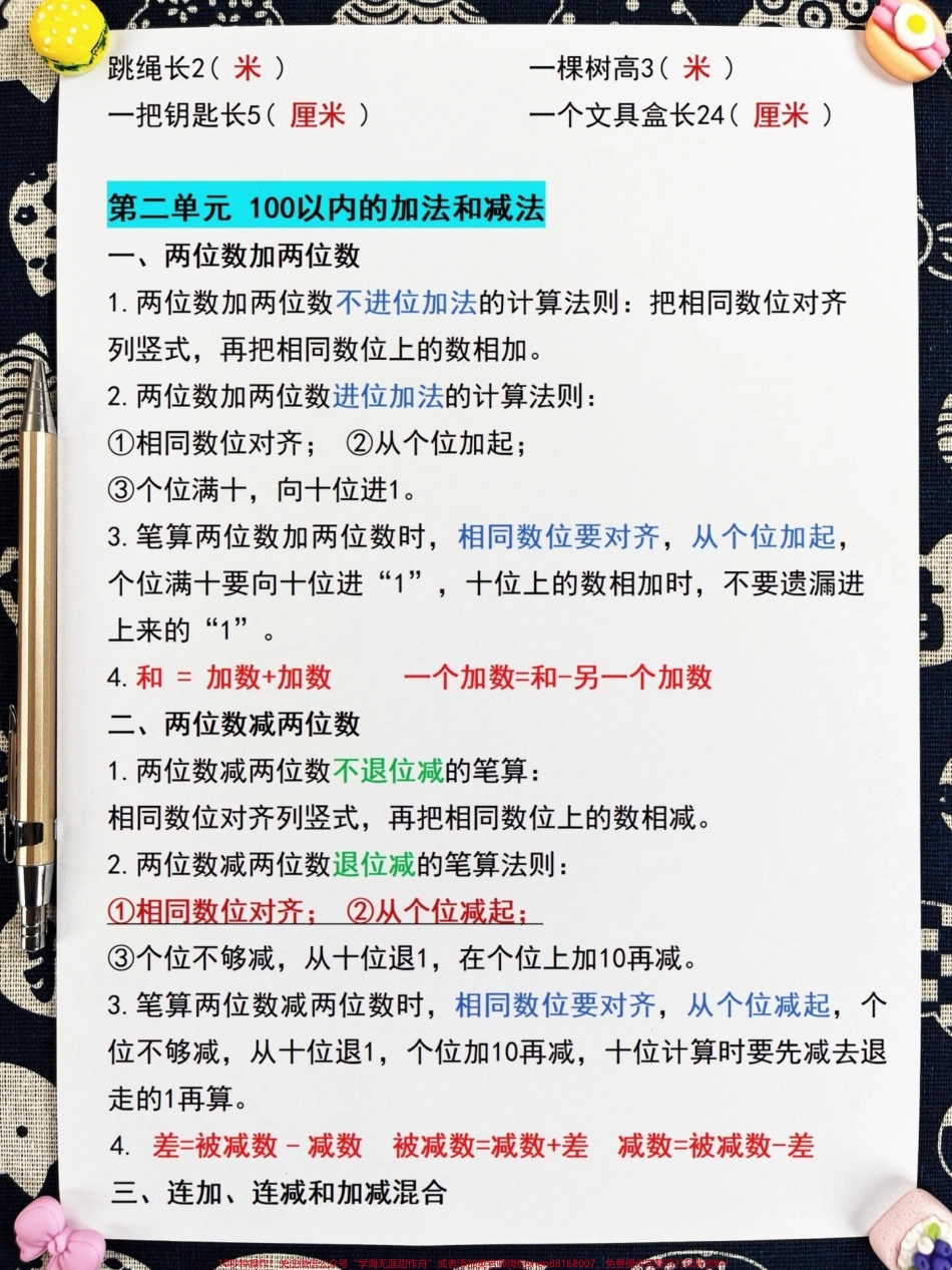 二年级上册数学重点知识点总结‼涵盖了大部分知识点适合一升二年级的孩子们预习使用老师们经过精心整理为了帮助孩子们更好地学习数学提供了这份资料家长们可以打印出来给孩子们学习让他们在暑假期间对二年级上册数学的重点知识有所了解希望孩子们能够通过学习打好数学的基础！#一升二年级 #二年级数学上册 #二年级数学.pdf_第3页