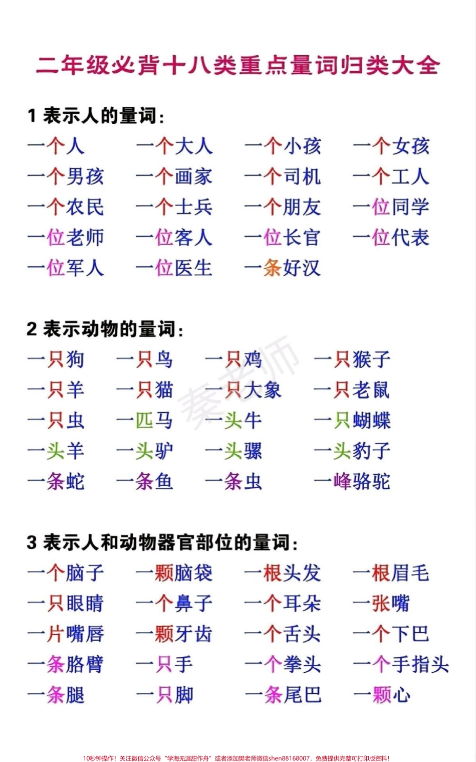 二年级量词搭配#二年级语文#必考考点#量词#开学季#期中期末必考题易错题 电子版学习资料.pdf_第2页