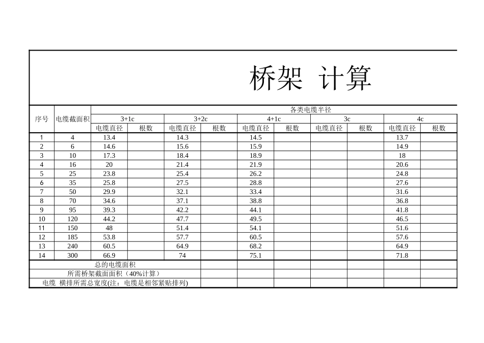 桥架计算书.XLS_第1页
