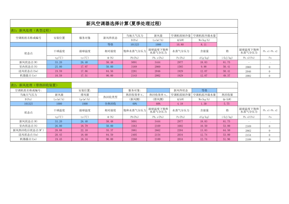 新风空调机组选择计算.xls_第1页