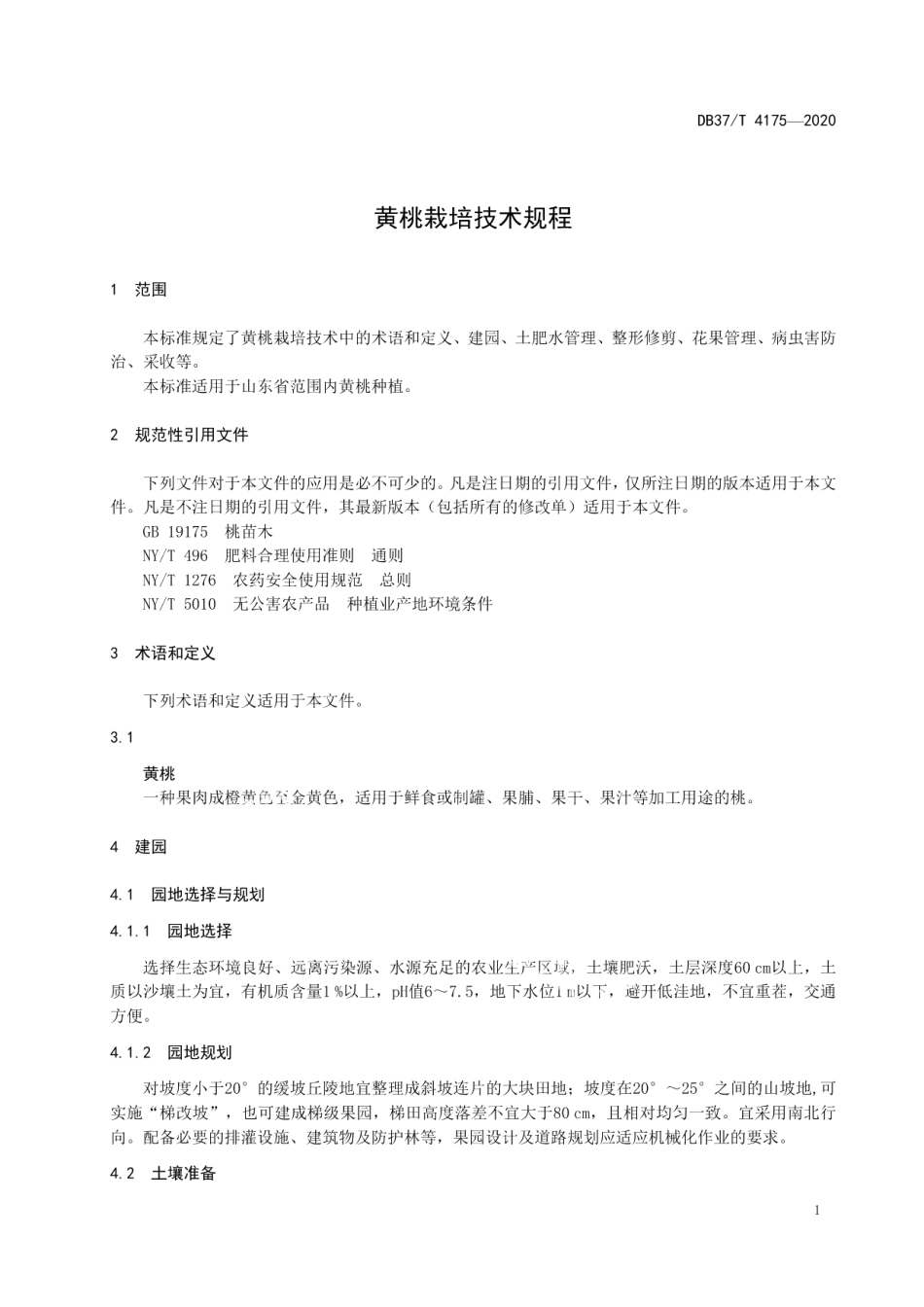 DB37T 4175—2020黄桃栽培技术规程.pdf_第3页