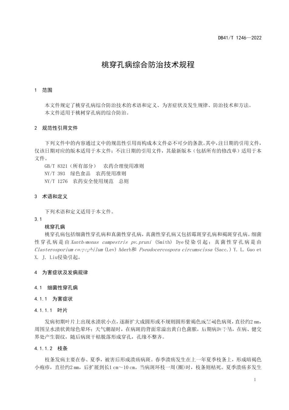 DB41T 1246-2022桃穿孔病综合防治技术规程.pdf_第3页