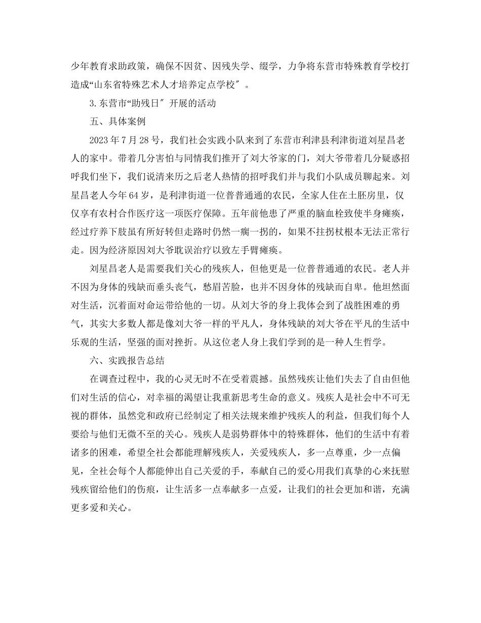 2023年关注残疾人暑期社会实践调查报告.docx_第3页