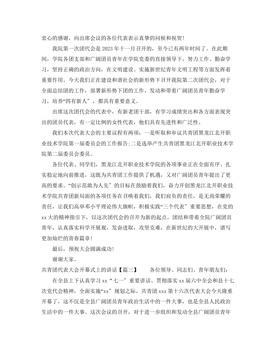 2023年共青团代表大会开幕式上的讲话2.docx_第3页