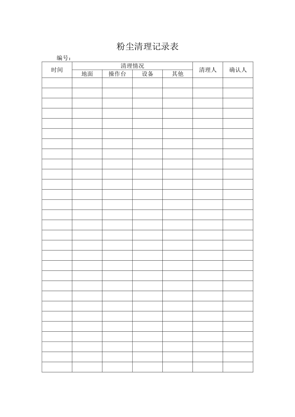 粉尘清理记录表.doc_第1页