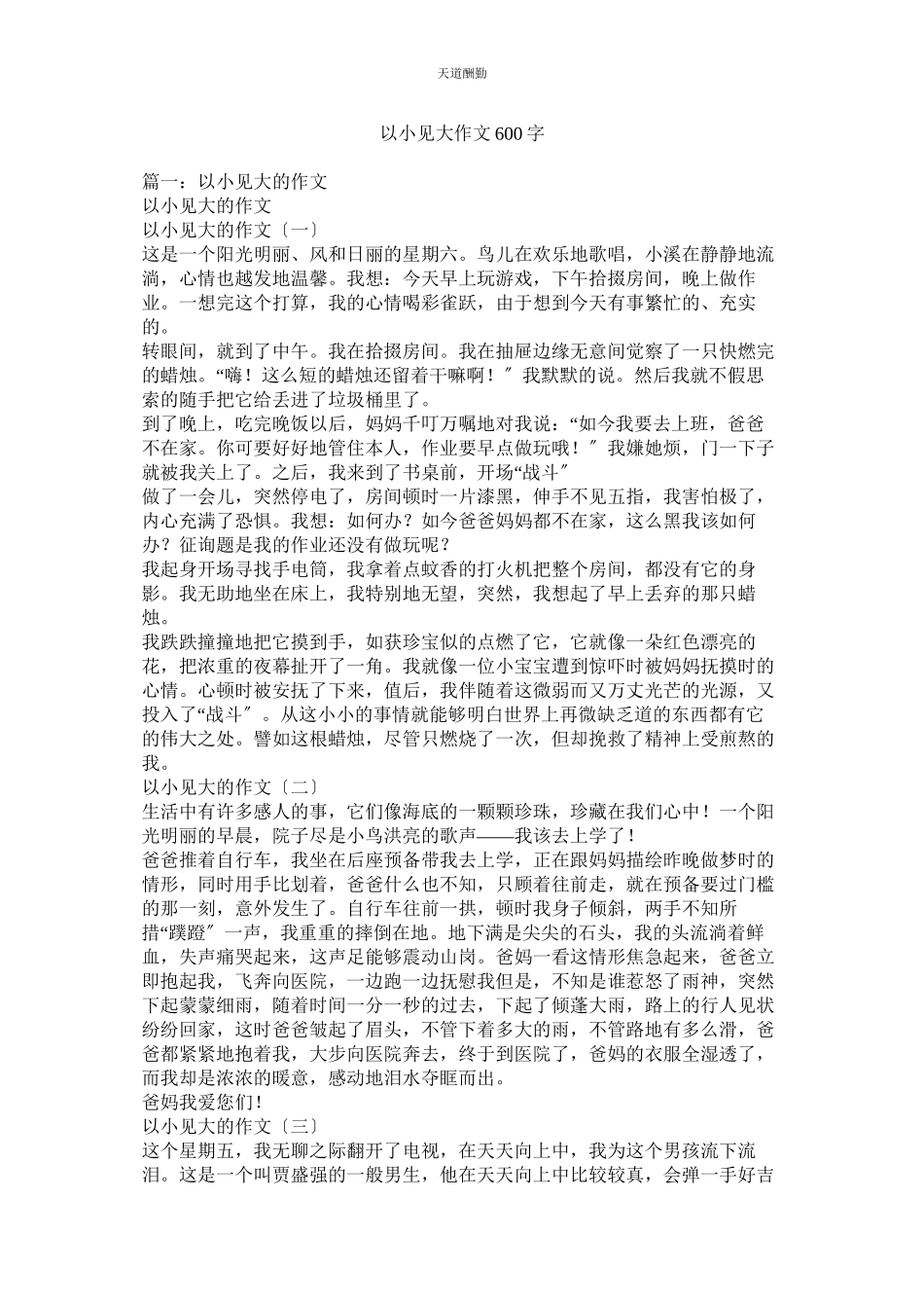 2023年以小见ۥ大作文600字.docx_第1页