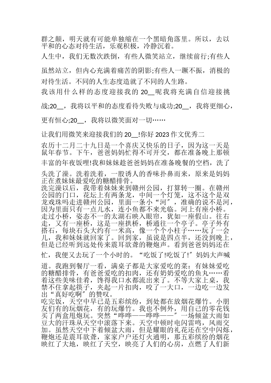 2023年你好主题活动征文精品作文参考.doc_第2页