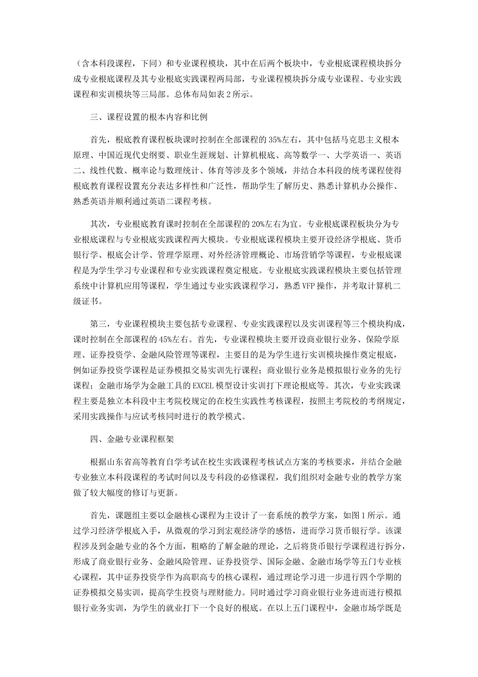 2023年山东省在校生自考本科金融专业课程培养方案设计.docx_第2页
