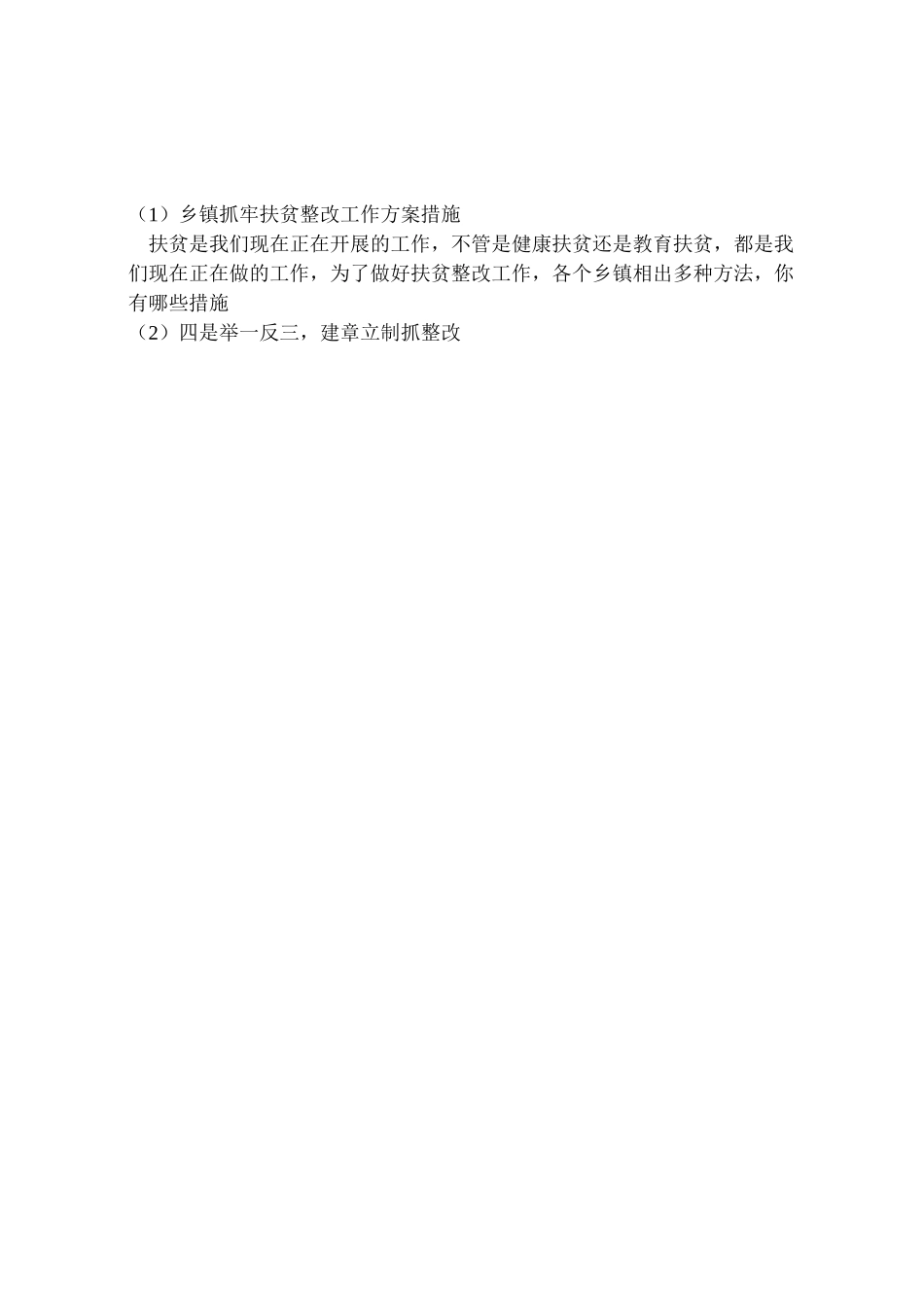 2023年乡镇抓牢扶贫整改工作方案措施.doc_第2页