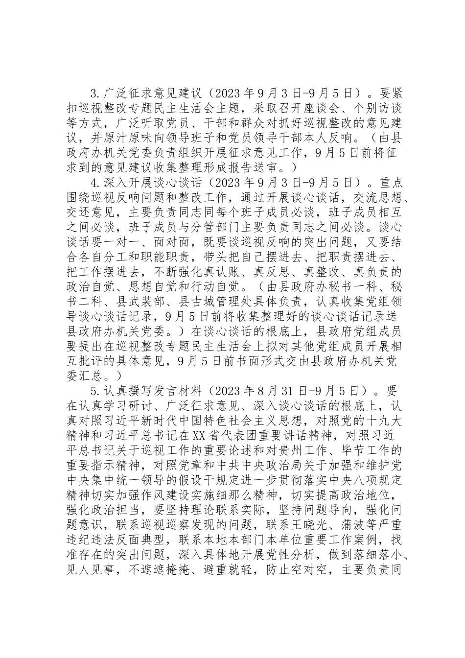 2023年人民政府党组巡视整改专题民主生活会工作方案.doc_第3页