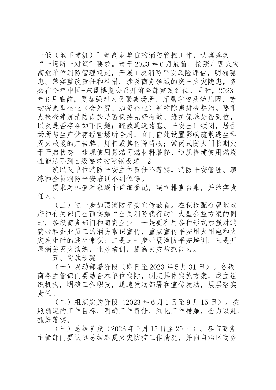 2023年全区商务系统春夏火灾防控工作方案.doc_第2页