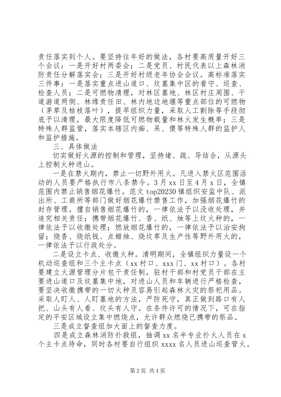 2023年全市清明节期间森林消防工作方案.docx_第2页
