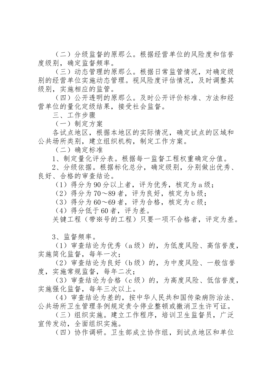 2023年公共场所卫生监督量化分级管理试点工作方案.doc_第2页