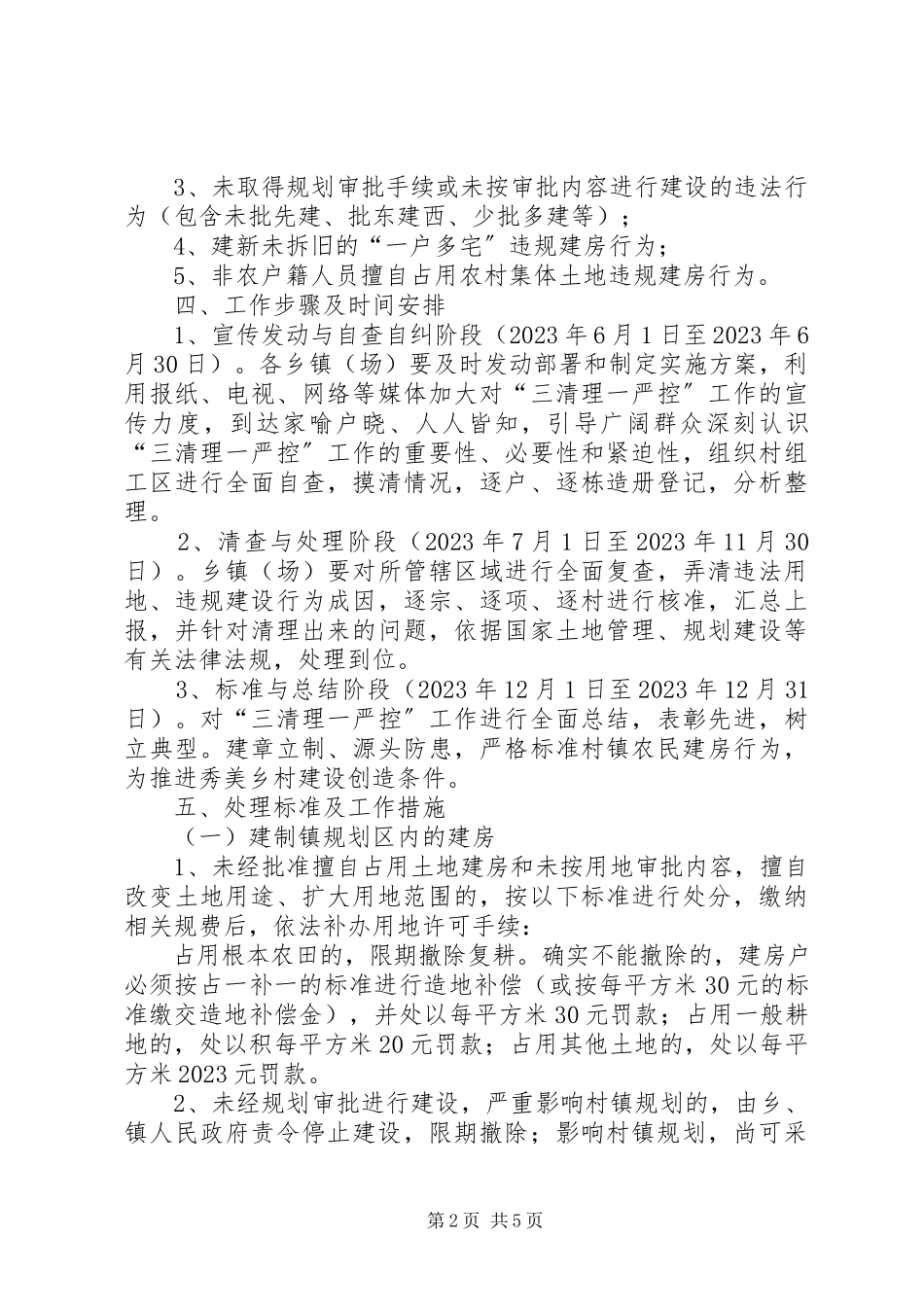 2023年农村建房三清理一严控工作方案.docx_第2页