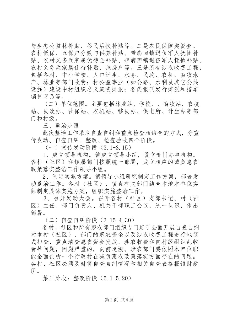 2023年减负惠农政策落实整治工作方案.docx_第2页