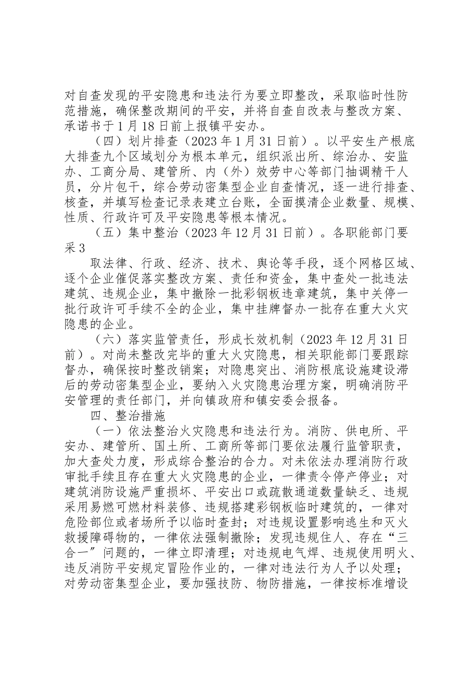 2023年千灯镇劳动密集型企业消防安全专项治理工作方案.doc_第3页