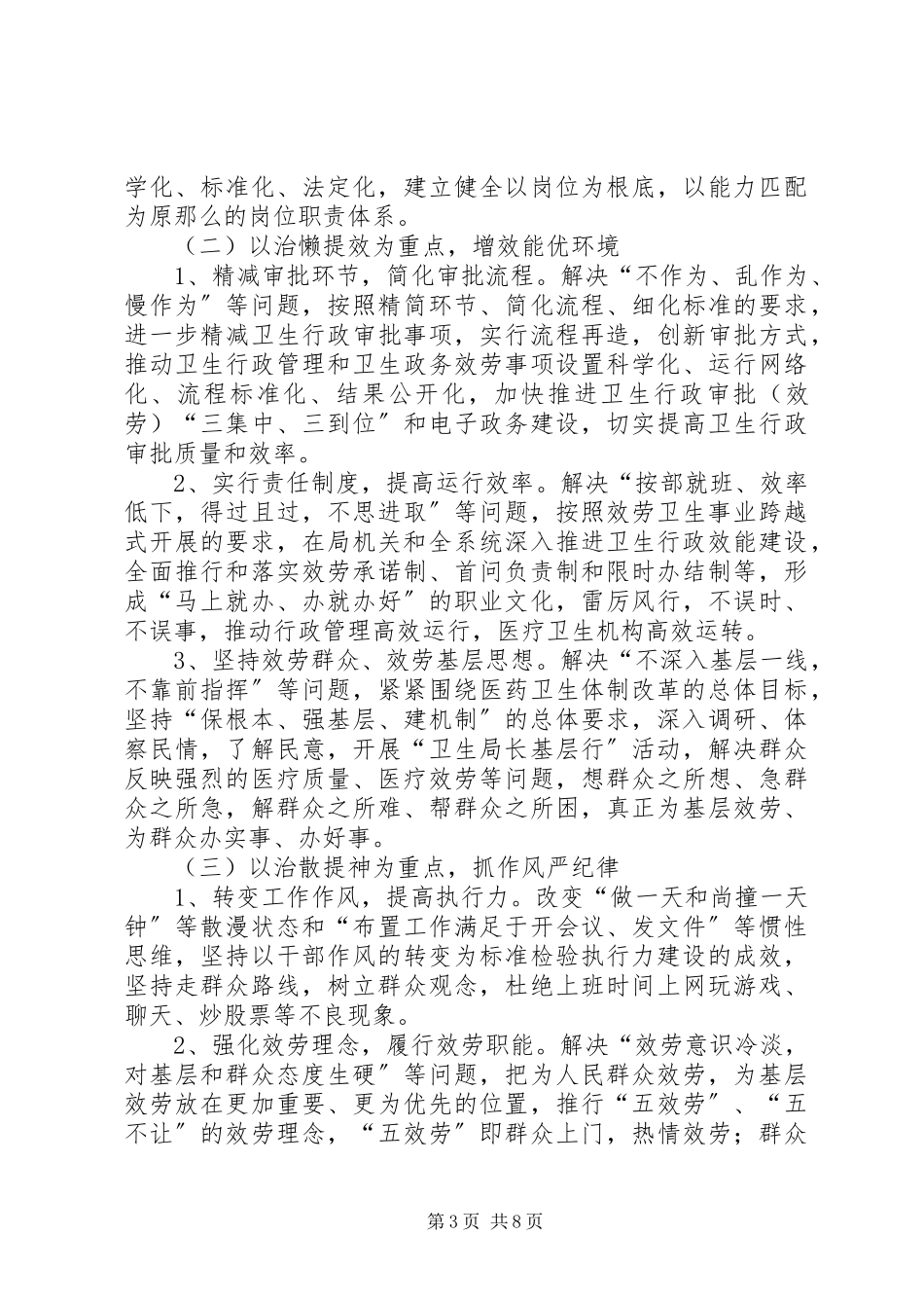 2023年卫生局开展治庸问责工作方案.docx_第3页