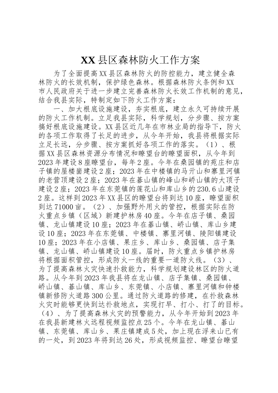 2023年县区森林防火工作方案.doc_第1页