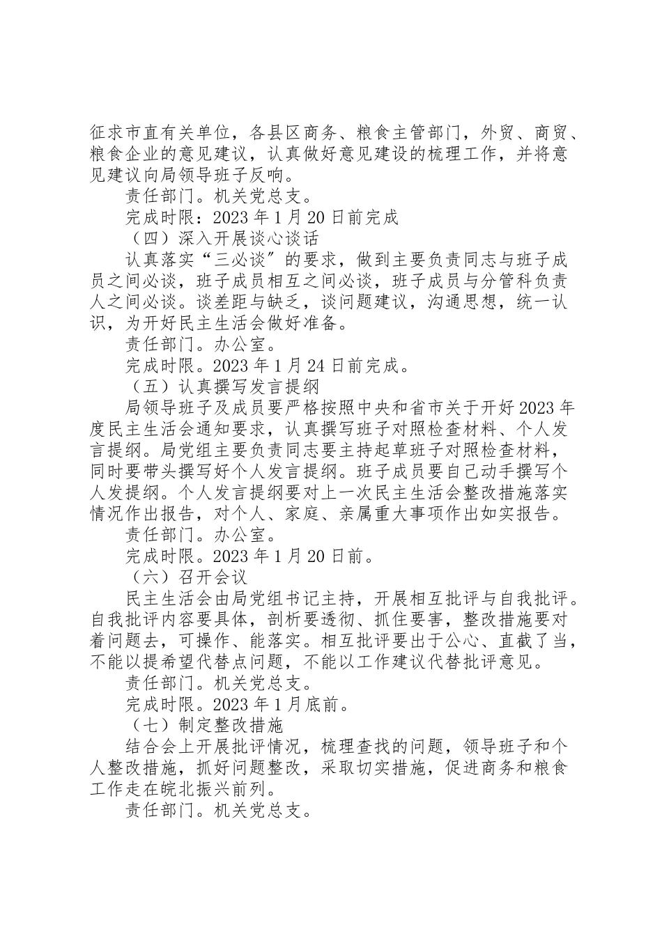 2023年商务和粮食局年度领导干部民主生活会工作方案.doc_第2页