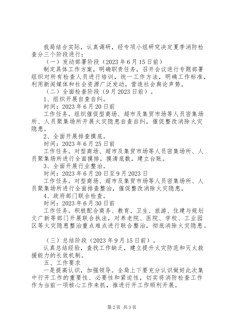 2023年夏季商场市场消防检查工作方案.docx_第2页