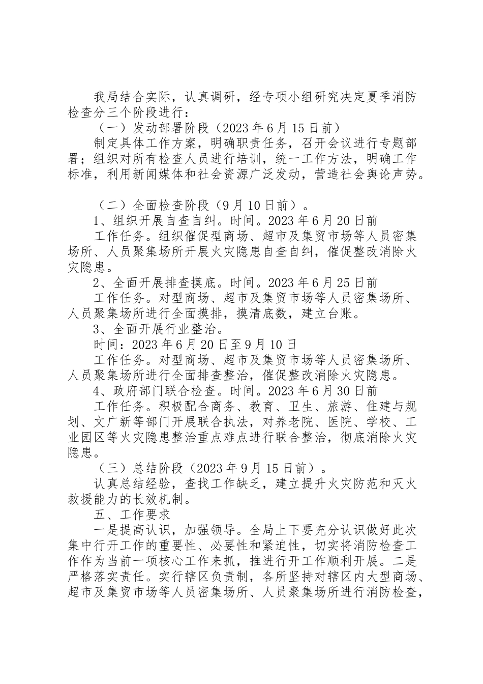 2023年夏季商场市场消防检查工作方案.doc_第2页