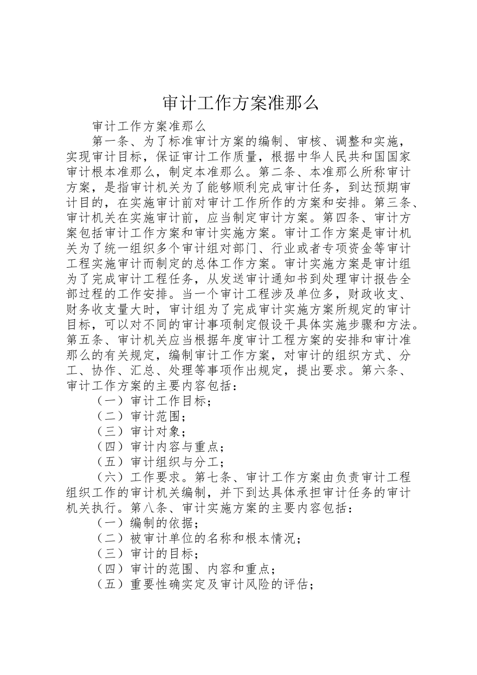 2023年审计工作方案准则.doc_第1页