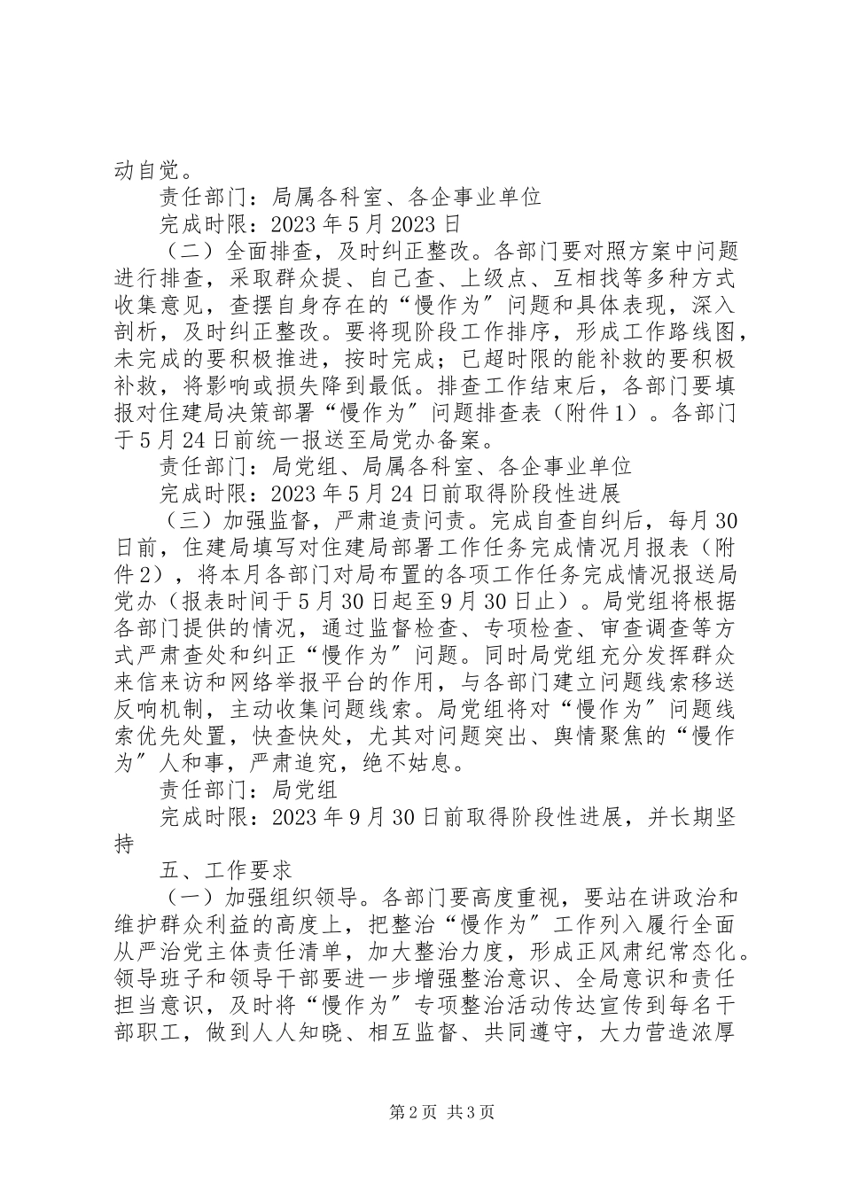 2023年对住建局决策部署“慢作为”问题开展集中整治工作方案.docx_第2页