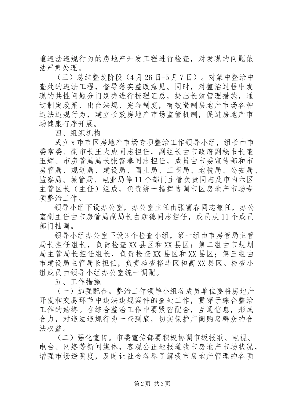 2023年市区房地产市场专项整治工作方案.docx_第2页