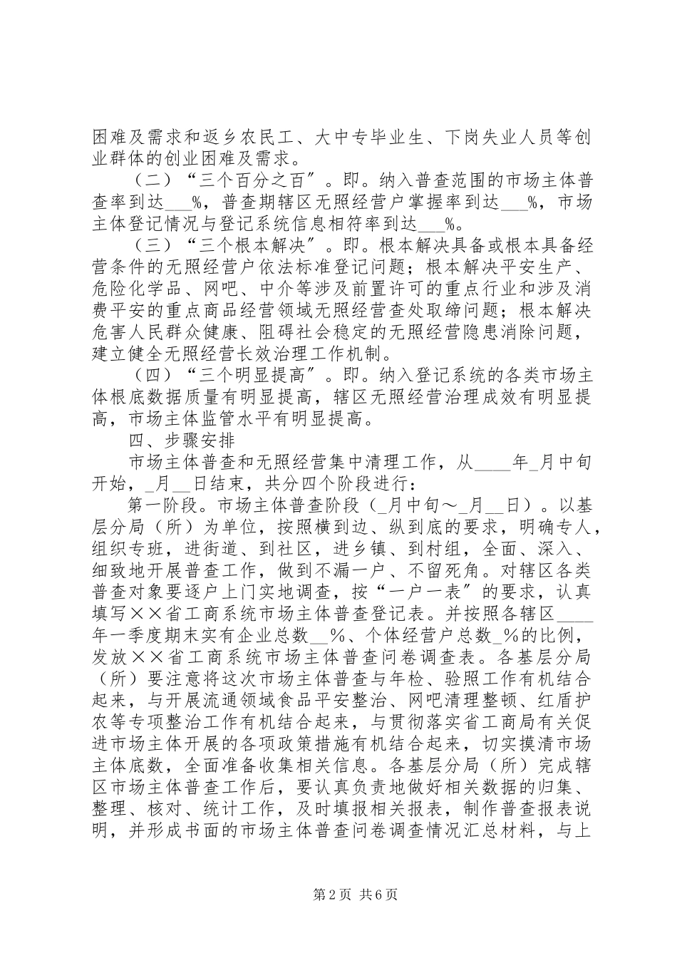 2023年市场主体普查和无照经营清理工作方案.docx_第2页