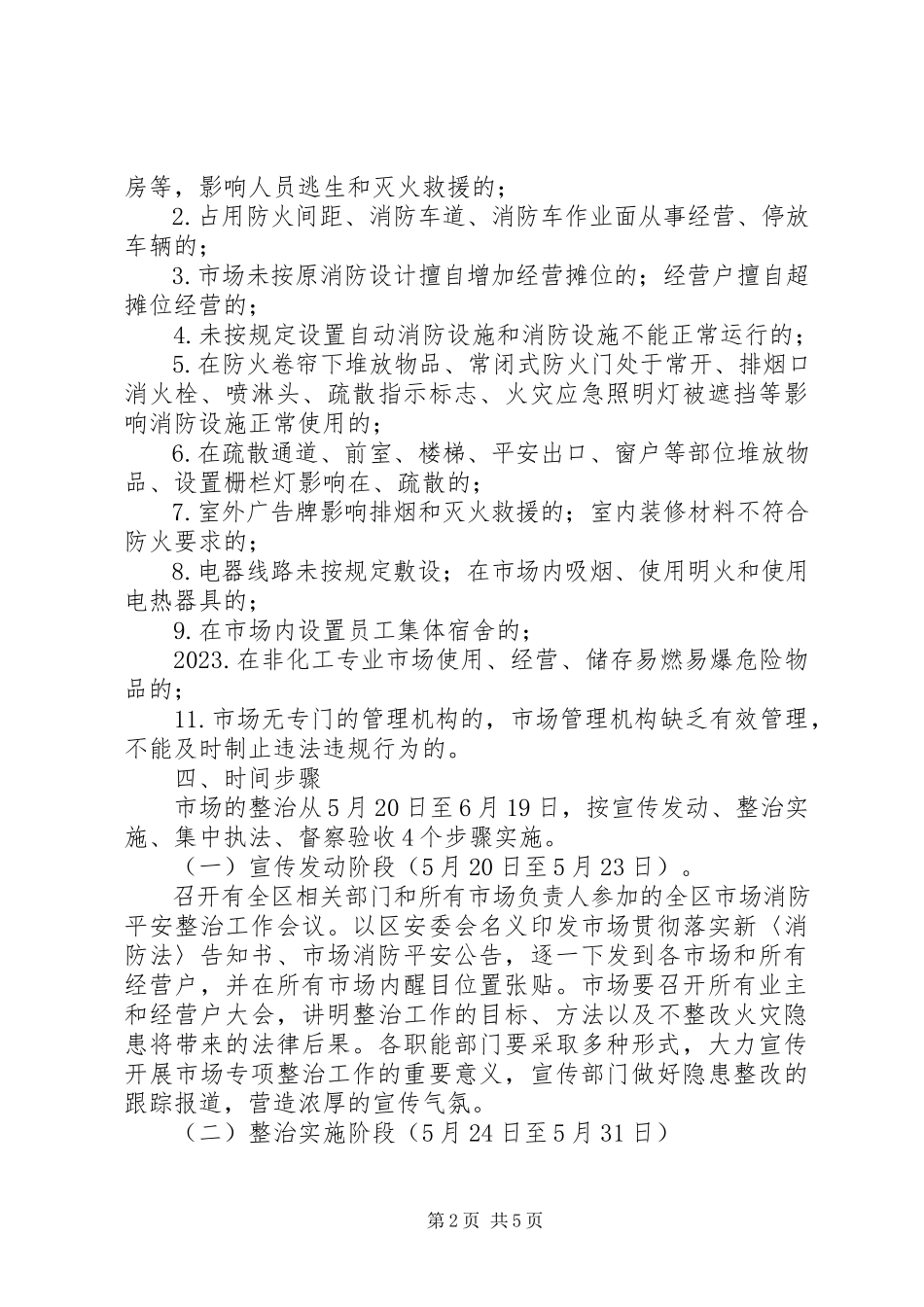 2023年市场消防安全专项整治工作方案.docx_第2页