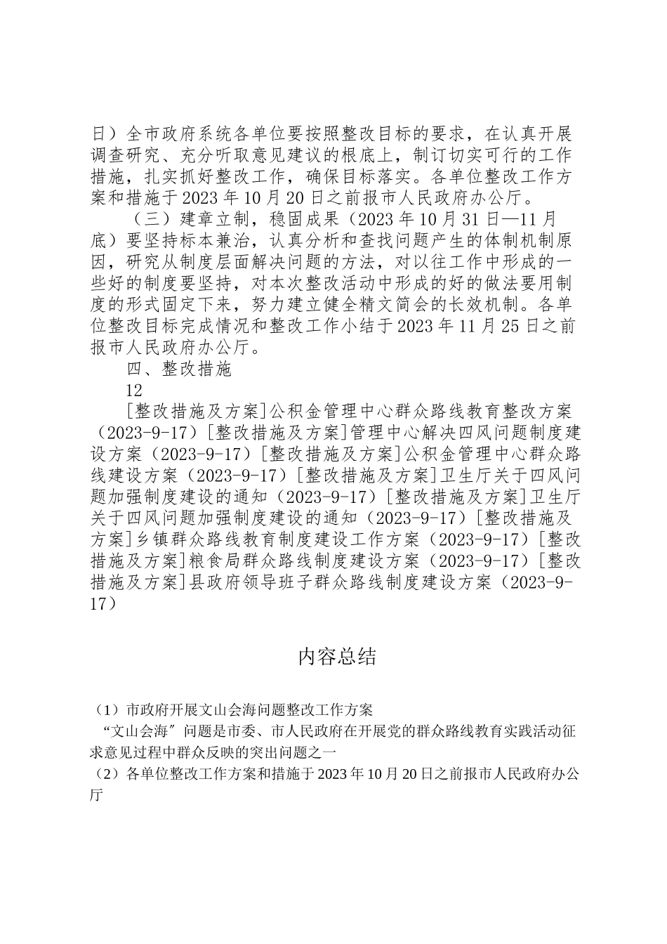 2023年市政府开展文山会海问题整改工作方案.doc_第2页