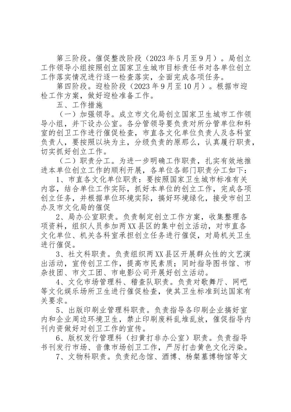 2023年市文化局创建国家卫生城市工作方案新编.doc_第2页